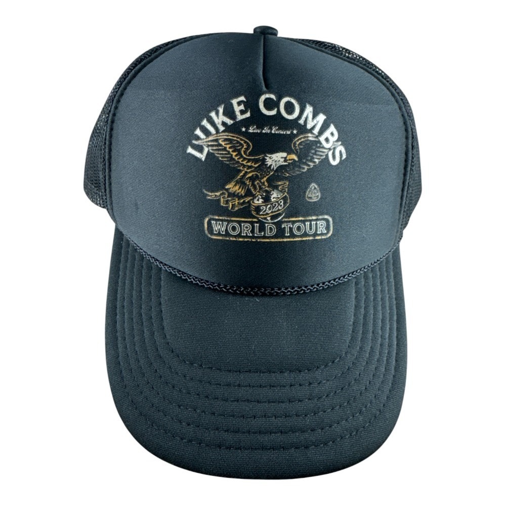 Luke Combs 2023 World Tour Trucker Hat Black Eagle Concert Snapback Otto Concert